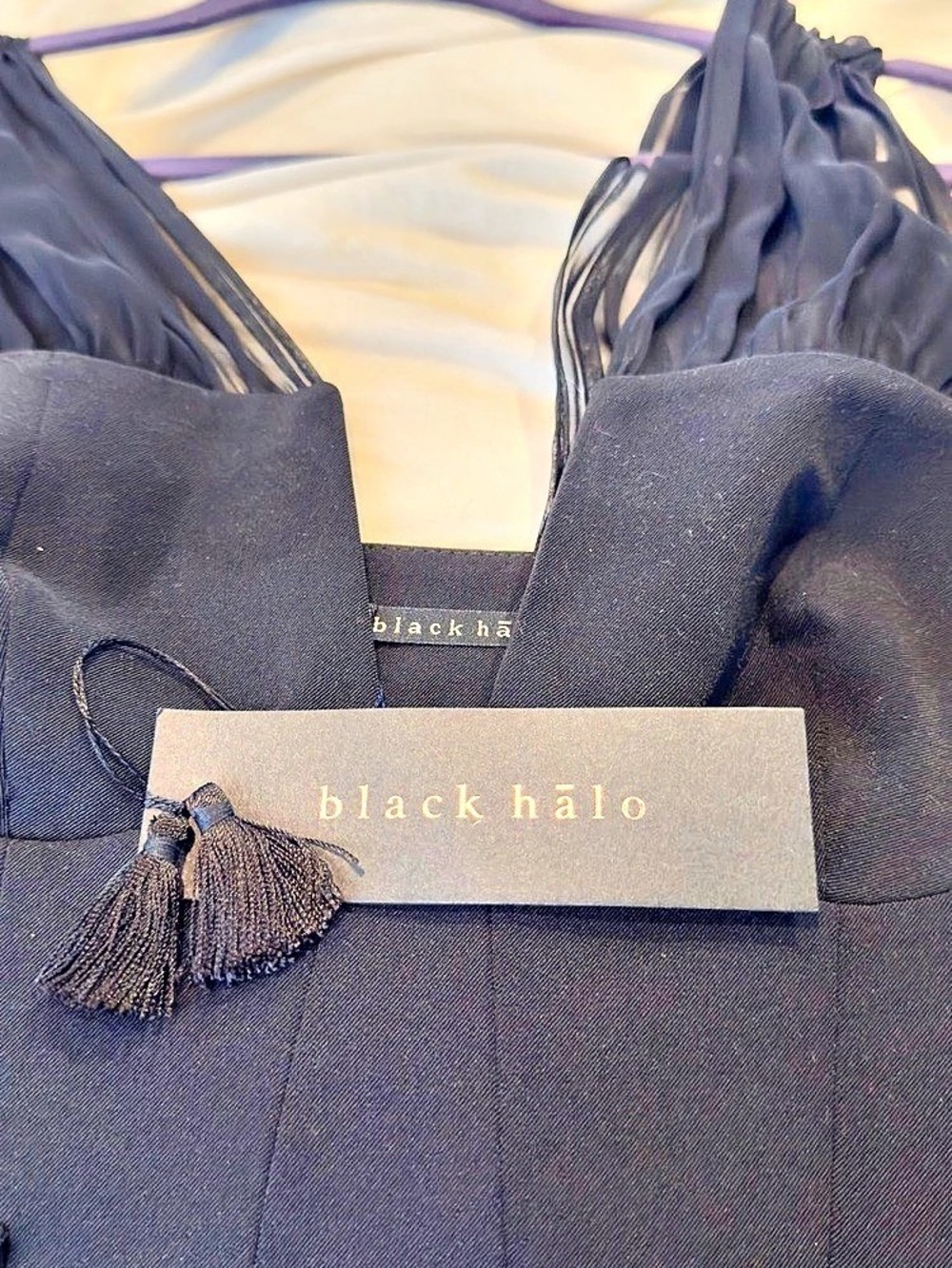 black halo Black Mini Dress Like New - Picture 4 of 5